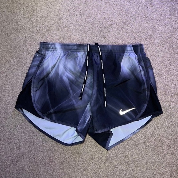 Nike Pants - Nike Dri-FIT Women Running Shorts Black Grey Smoke Print Zipper Pocket Small